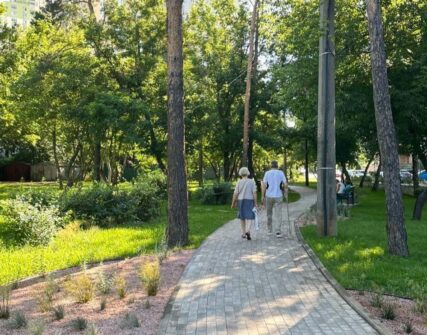 Оновлений сквер на Воскресенській: безбар'єрність та 600 рослин