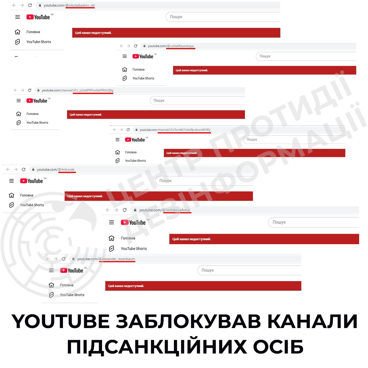 YouTube заблокував канали російських артистів під санкціями в Україні