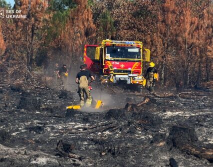 Українські рятувальники ліквідували лісову пожежу у Франції