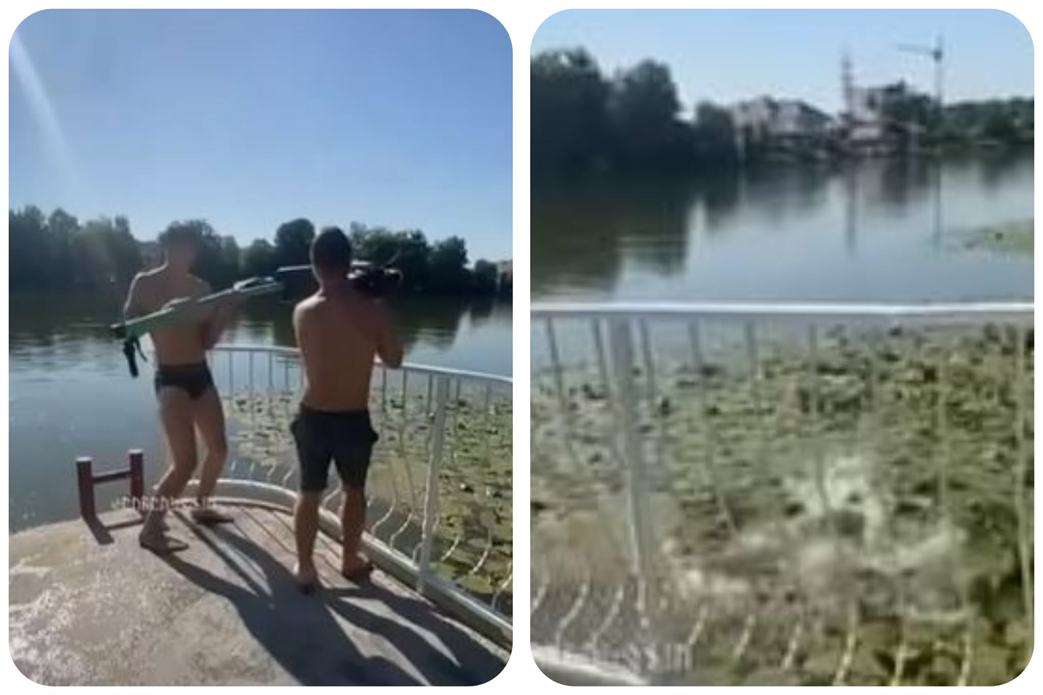 На Оболоні викинули прокатні велосипеди в озеро: що відомо