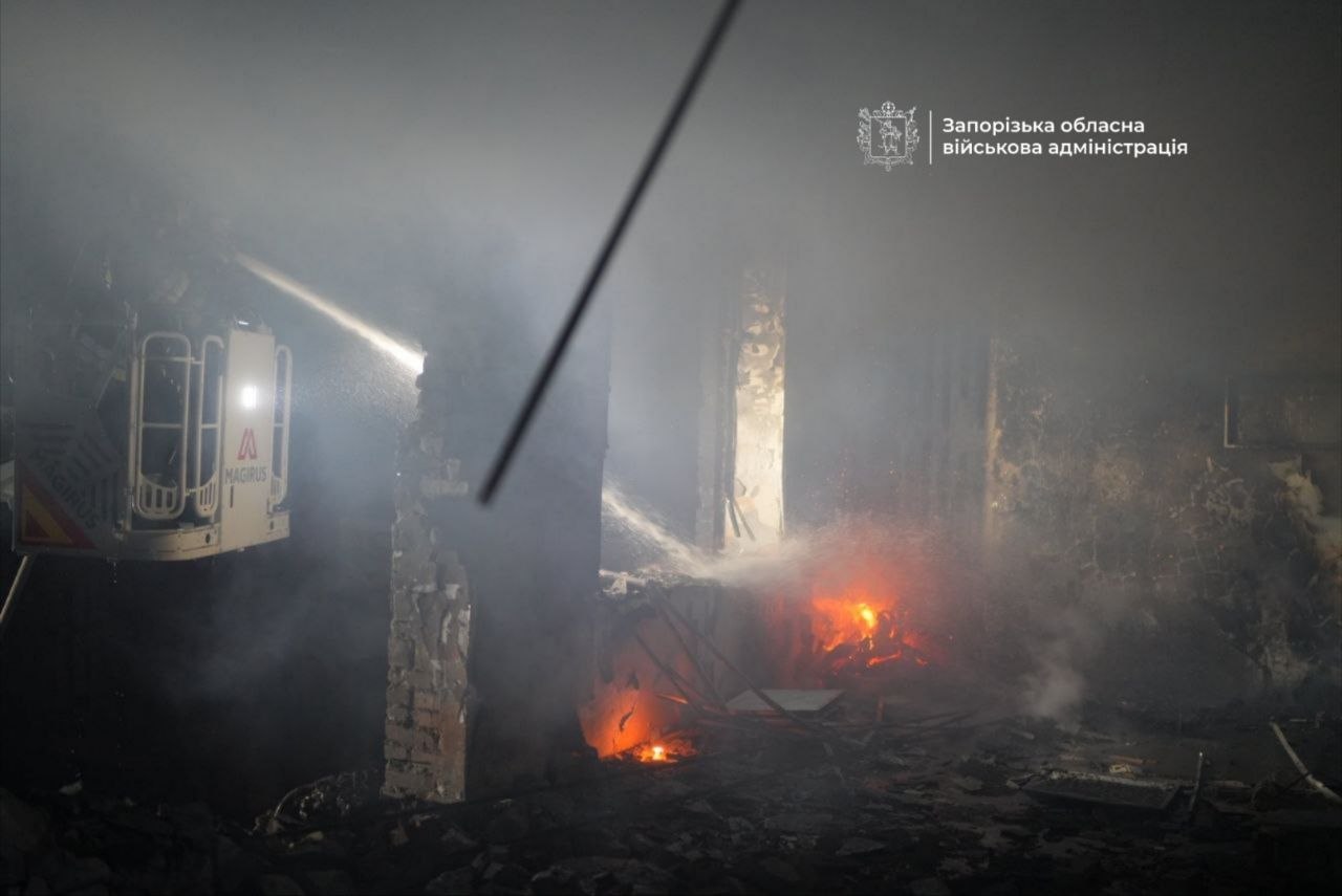 Нічна атака дронів на Запоріжжя: загинув чоловік, семеро поранені