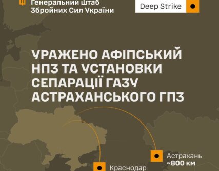ЗСУ підтвердили удари по Афіпському НПЗ та Астраханському ГПЗ