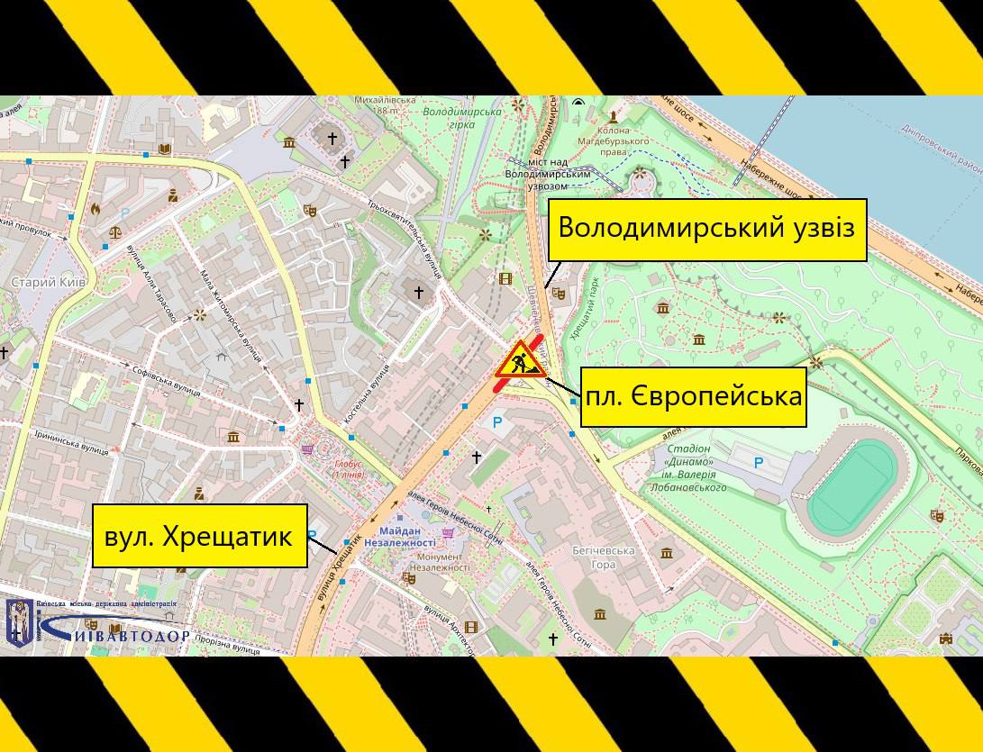 У Києві обмежать рух на Європейській площі та мосту Патона
